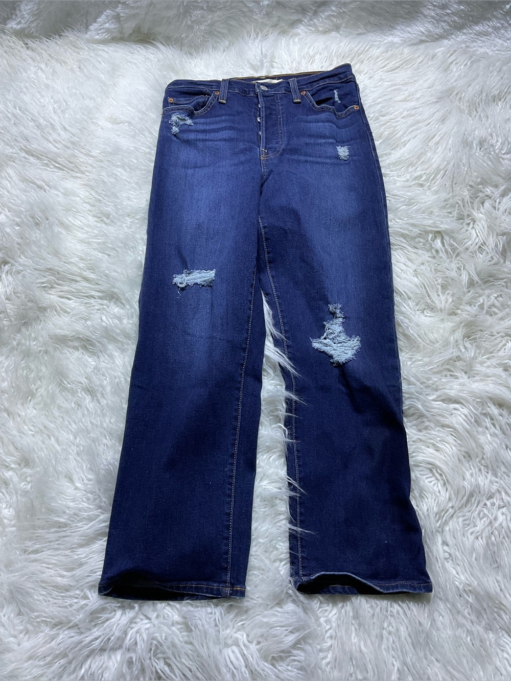 Levi's Ribcage Straight Ankle in Dark Indigo Super High Rise